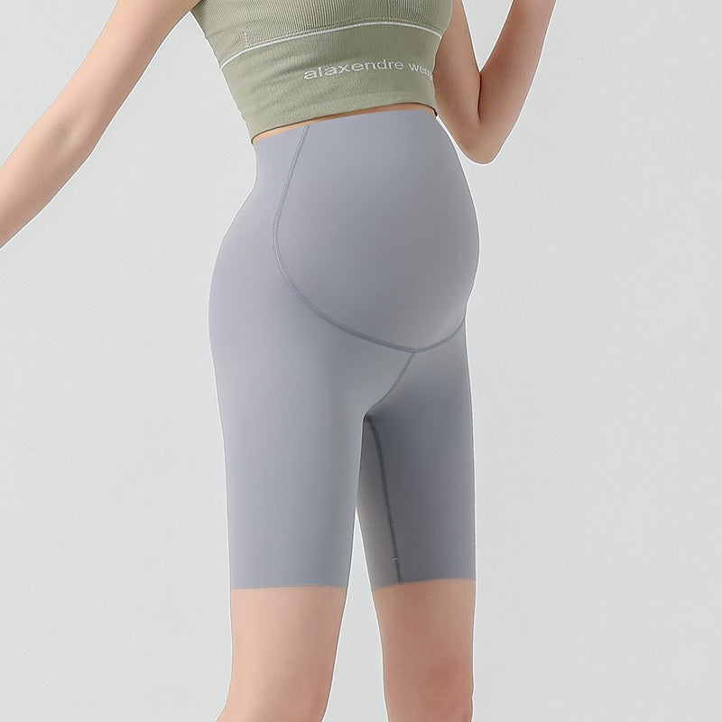 Pregnant women's pants Spring and summer thin bottoming pants Yoga shark pants abdomen support seamless shorts facial mask pants