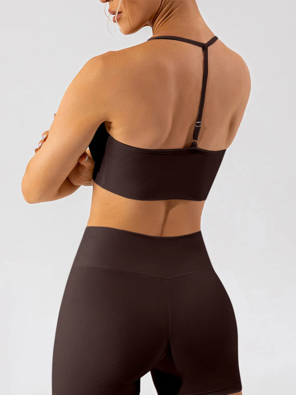 Tight fitting quick drying yoga clothes for training running beautiful back sports underwear for women