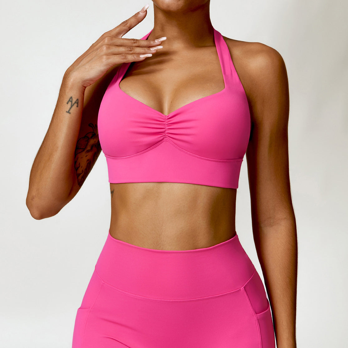 Quick drying beautiful back yoga clothes bra tight fitness vest running shockproof sports underwear