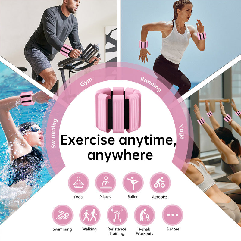 Weighted Wristbands: Silicone, for Weight Training/Yoga/Dance/Fitness (Also for Ankles)