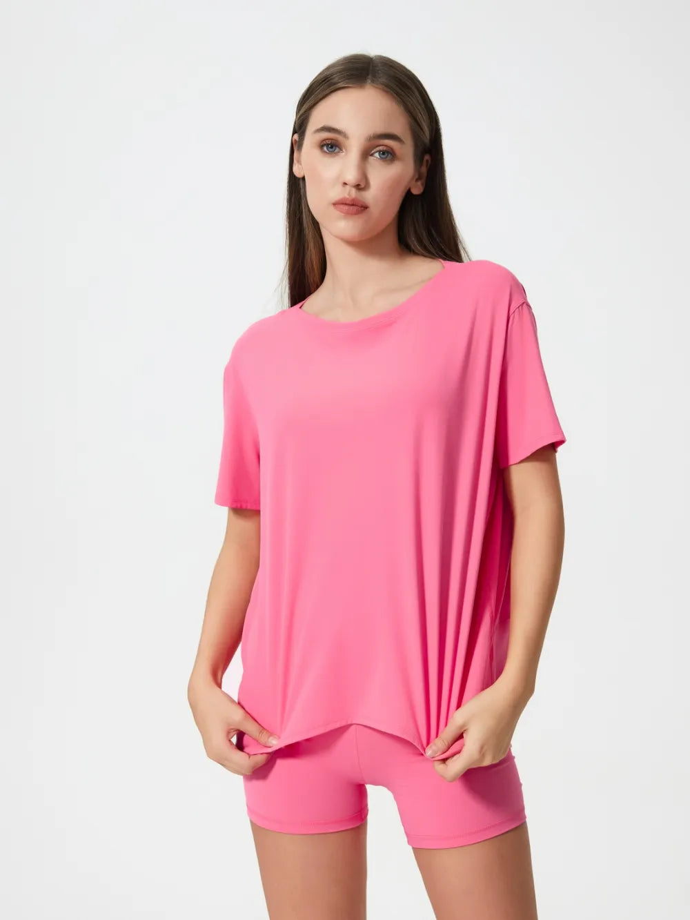 Sports short sleeved women's running fitness yoga clothes top t-shirt