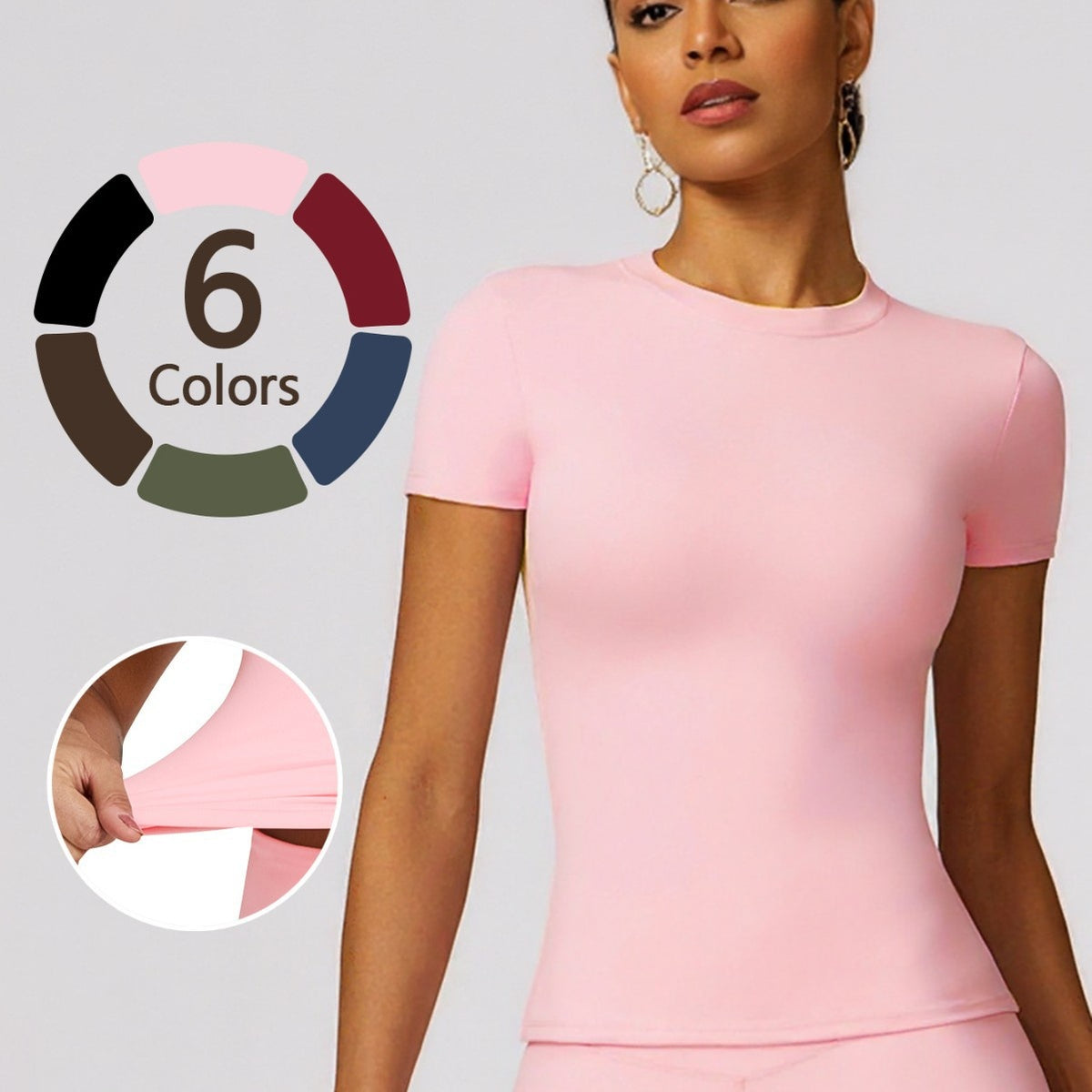 Dry Yoga Suit Short Sleeve Fitness Top Outdoor Running Sports T-Shirt Women