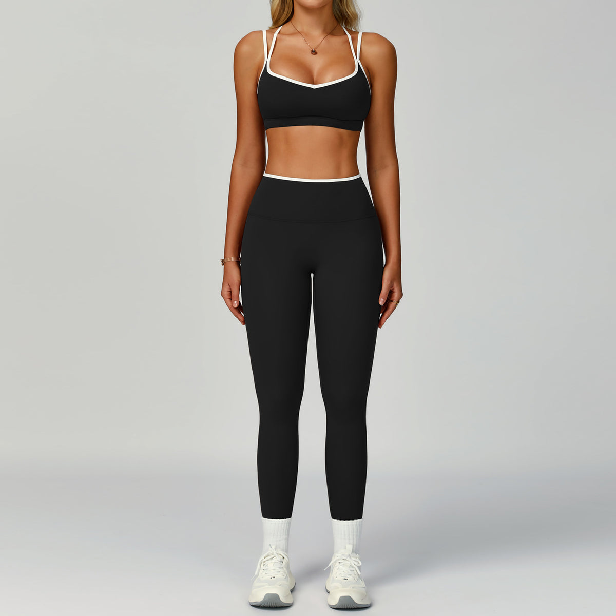 Set for Women - Tight-Fitting Backless Yoga Suit for Outdoor Fitness