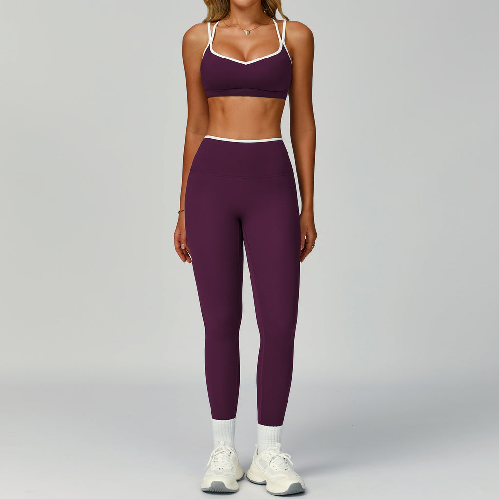 Set for Women - Tight-Fitting Backless Yoga Suit for Outdoor Fitness