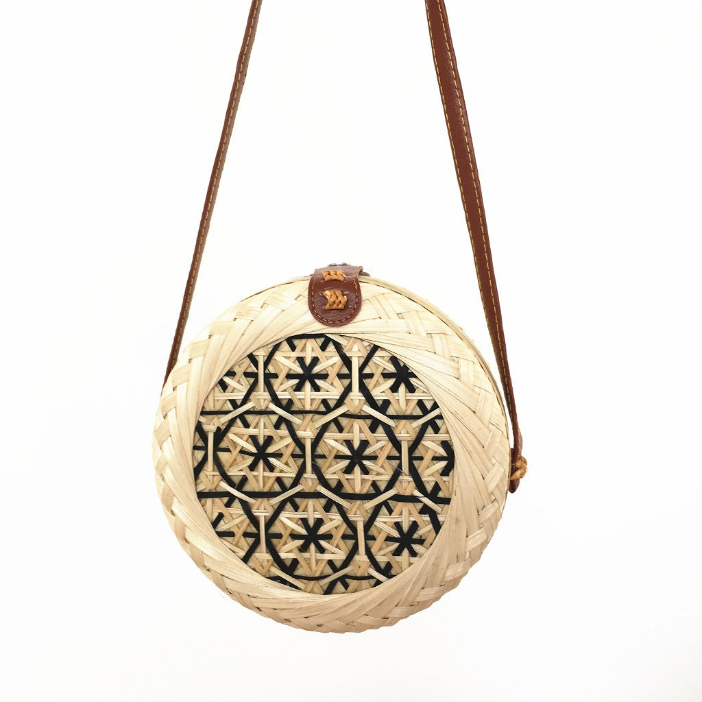 Bamboo Bags Summer Beach Bags Women's Shoulder Bags Fashion Net Red Handwoven Bags Fashion Round Messenger Bags
