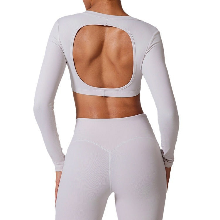 Yoga suit set sandblasting tight fitting shaping high waist fitness sports leisure yoga suit set