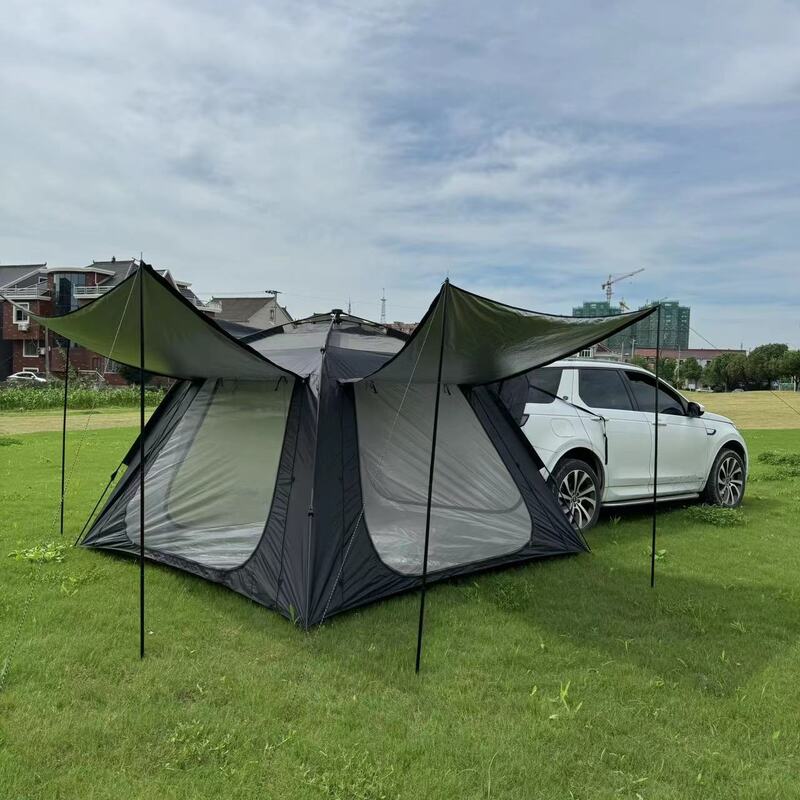 Outdoor Automatic Portable Tent – Fake Double-Layer, Quick Open & No-Setup for Camping, Beach, Car Tail
