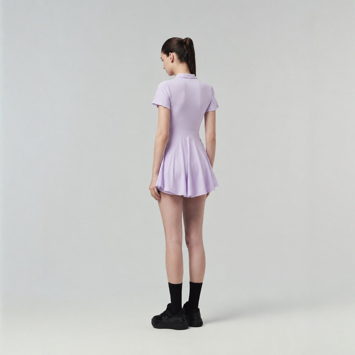 Fashionable Breathable Solid Color Tennis Dress for Outdoor Yoga and Fitness, Professional Sporty Sundress